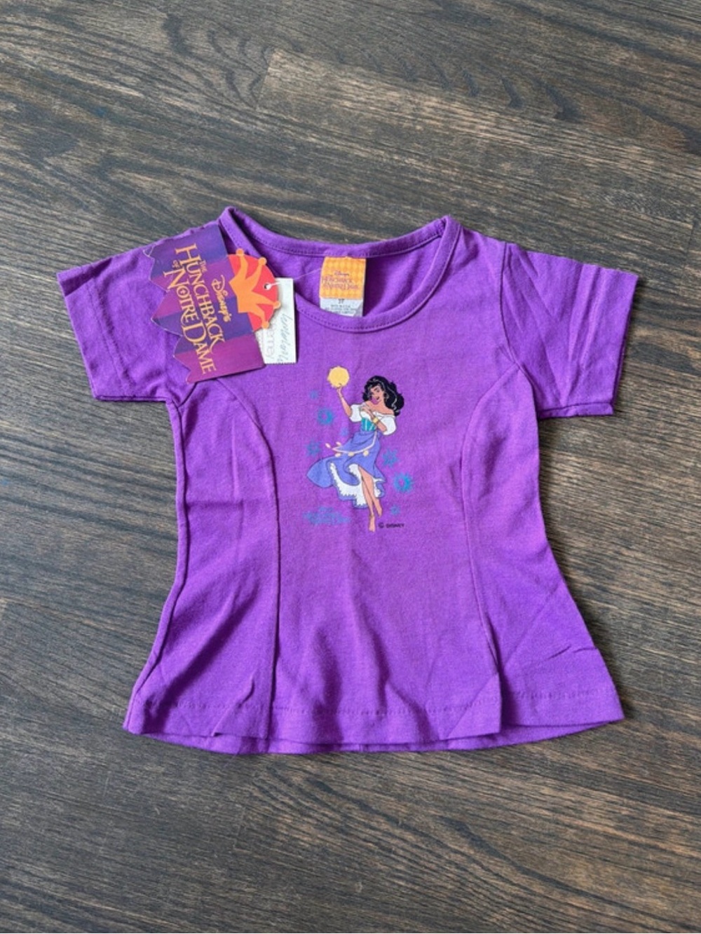 Vintage Disney Purple Girls' Short Sleeve Esmeralda Graphic Tee 3T